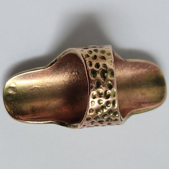 Brass "Antique" Chunky Art Deco Style Ring - Picture 14 of 15